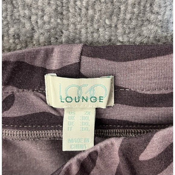 LOGO Lounge Lori Goldstein Jogger Pants Womens‎ 2X Purple Zebra Pull On Pockets - Picture 3 of 9